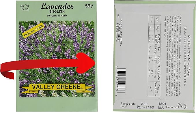 Set of 100 Assorted Valley Green Flower Seed Packets! Flower Seeds in Bulk - 20+ Varieties Included