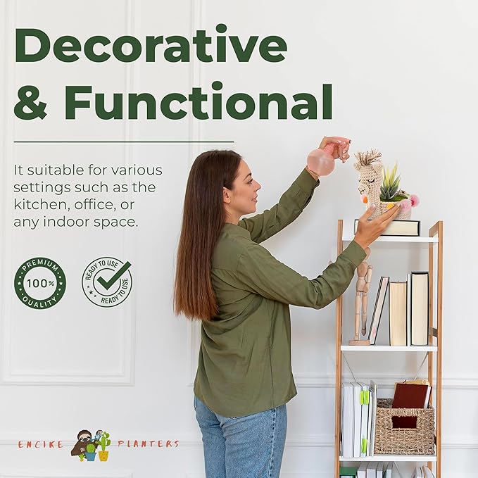 Crochet Llama Planter Holder, Outdoor and Indoor Hanging Planters, Desk and Wall Planter Holders for Home and Office, Plant Hanger Gift Idea for Animal Lovers, Crochet Llama 4-inch Diameter