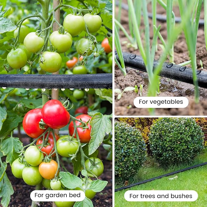 Soaker Hose 75ft for Garden Beds, Drip Irrigation Hose Saves 80% Water, Leak Proof Sprinkler Hose For Garden, Lawn, Flower Bed, Vegetable Field (75FT)