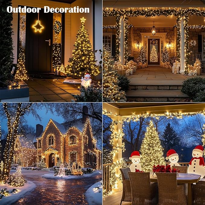 Fairy Lights Plug in,660FT 2000 LEDs Waterproof Led String Lights,Twinkle Light with 8 Modes Remote for Outdoor Indoor Christmas Wedding Birthday Garden Party Decorations,Warm White