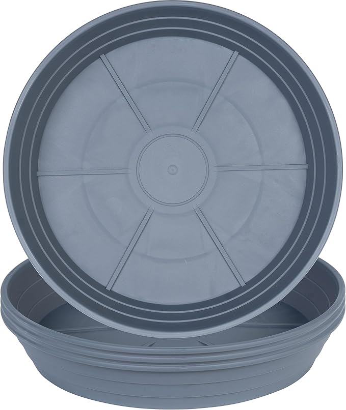 Plant Saucer 14 Inch 4 Pack 6 8 10 12 14 16 18 20 25, Plastic Plant Trays for Pots，Extra-Deep Plant Water Dray Tray, Bird Bath Bowl, Heavy Flower Plant Saucers Indoors and Outdoor No Holes