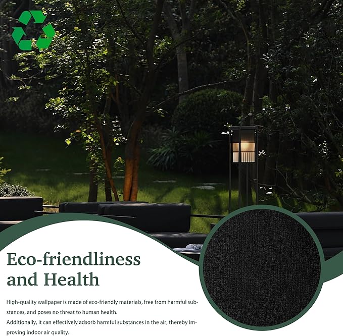 Dimoon 787''x17.7'' Black Peel and Stick Wallpaper Contact Paper Self Adhesive Wall Paper