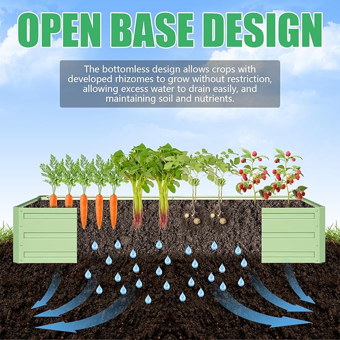 SnugNiture Galvanized Raised Garden Bed 6x3x1FT Outdoor Large Metal Planter Box Steel Kit for Planting Vegetables, Flowers