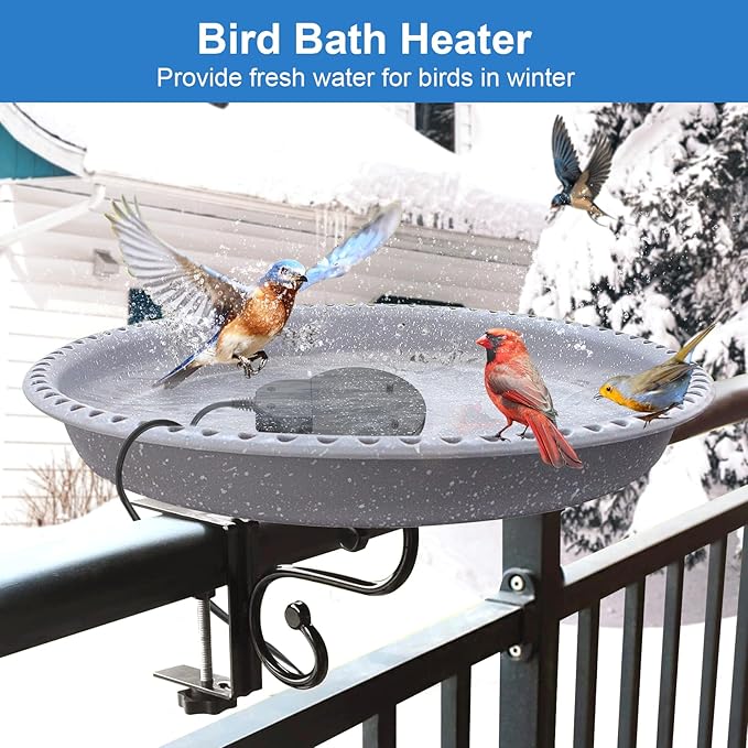 Bird Bath Heater,250W pond heater, Full-Covered Aluminum Bird Bath Heater for Outdoors in Winter,Stock Tank Heater with Thermostatically Controlled,Chicken Water Heater-Deicer,livestock water heater