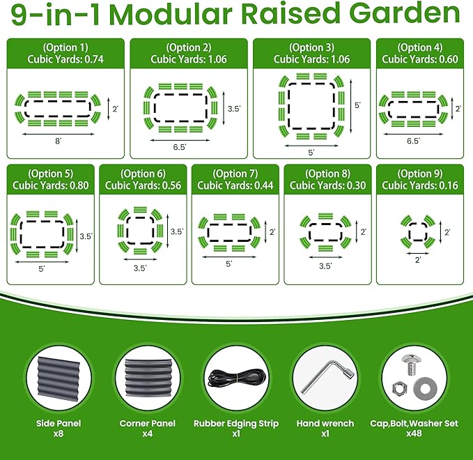 17" Tall Raised Garden Beds Outdoor - Galvanized Aluminum-Magnesium Stainless Steel Durable Metal Planter Box for Growing Plants, Vegetables, Flowers, Fruits(Deep Grey)