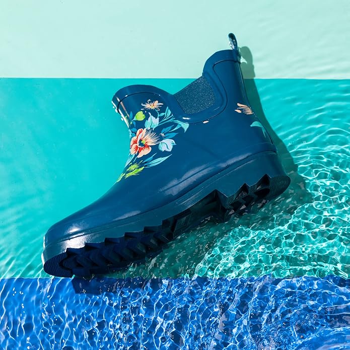 NORTY - Womens Ankle Rain Boots - Ladies Waterproof Winter Spring Garden Boot runs ½ size large