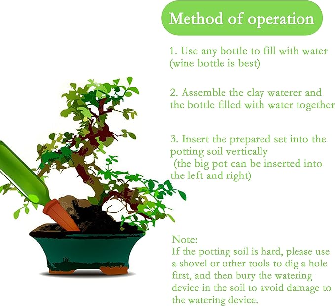 XXYXXY Terracotta Watering Spikes Plant Watering Clay Automatic Watering Device for Plants Used in Holidays, Indoor Plant Watering Device Clay Automatic Watering Device (10PCS)