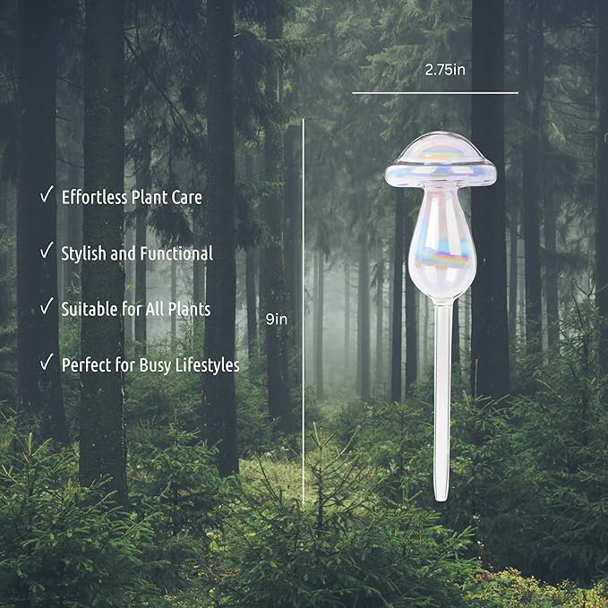 LGL Plant Watering Globes - Automatic Self Watering Globes. Decorative Self Watering Planter Inserts Made From Hand-Blown Durable Glass. Self Watering Spikes to Support Plant Health. 4 Pack, Medium.