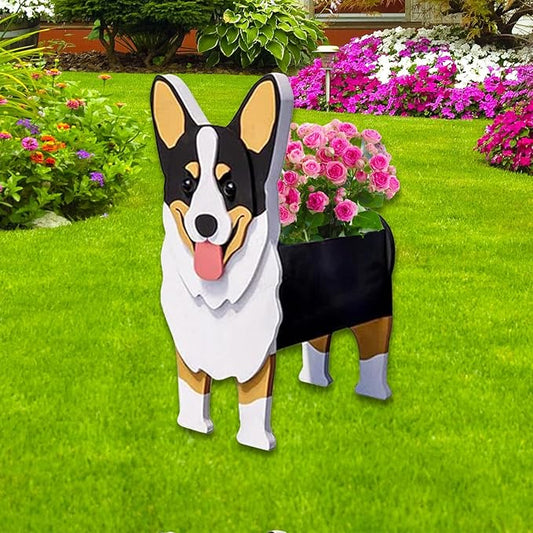 Concepts Welsh Corgi Dog Planter Plant Pots,Cute Garden Dog Flower Planter,Large Dog Planters Birthday Gifts for Women,Office,Indoor/Outdoor Decor（9.84 * 6.77 * 17in）