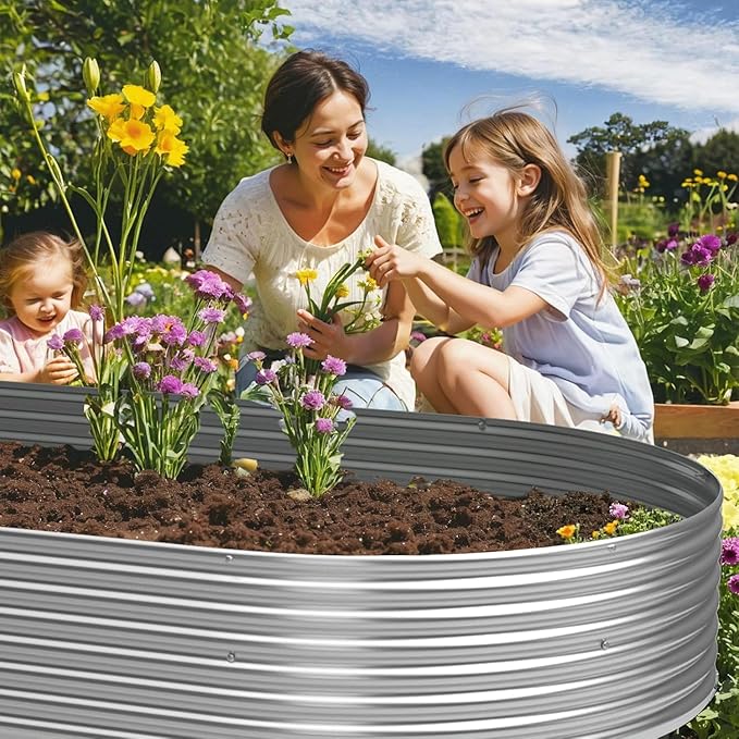 3 Pack 6x3FT Galvanized Raised Garden Bed Outdoor,Metal Garden Bed for Vegetables,Steel Raised Beds for Gardening,Above Ground Garden Box for Flower-QIA