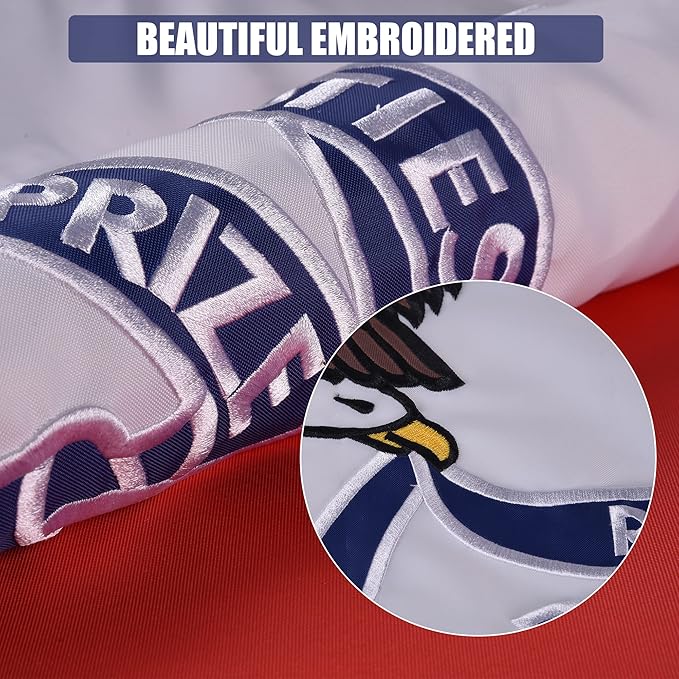 Iowa State Flag 5x8 Ft, Deluxe Full Embroidered Heavy Duty Nylon Durable IA Outside Flags, Indoor/Outdoor, Sewn Stripes and Brass Grommets