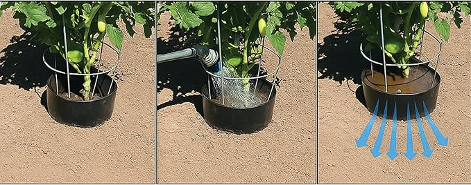 Garden Water Ring 10-Pack – Root Zone Irrigation Water Saver Rings for Garden Plants – Precision Hydration, Weed Control & Fertilizer Containment – Made in USA – Reusable Garden Watering Tool