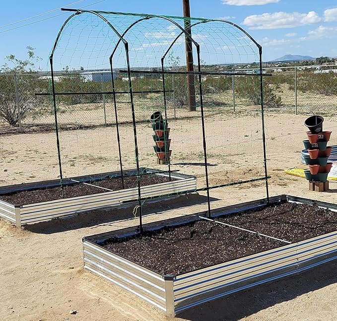 12x2x1ft(2 Pack) Galvanized Raised Garden Bed,Outdoor Planter Box Metal Patio Kit Planting Bed for Vegetables Flowers Herb,Silver