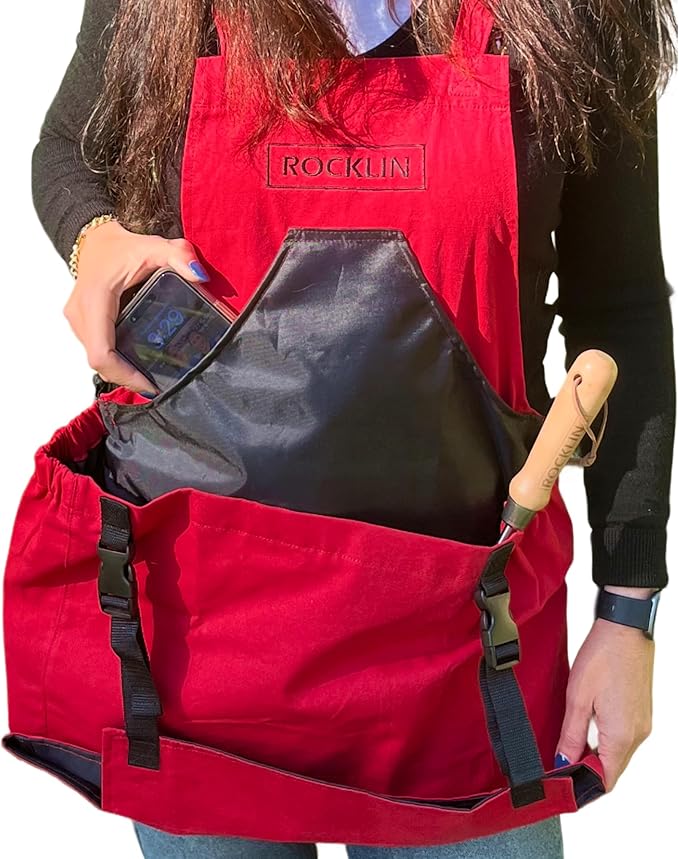 Garden Apron with Pockets Harvest Fruit Picking Bag,Canvas Adjustable Vegetable Harvest Apron for Home Gardeners