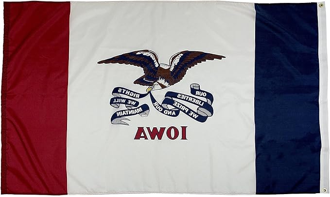 FlagSource Iowa Nylon State Flag, Made in the USA, 4x6'