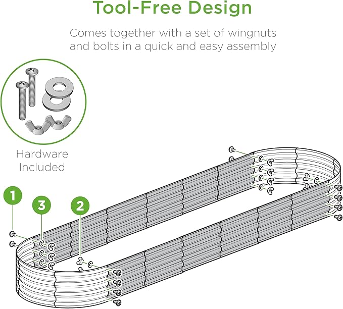 Best Choice Products 8x2x1ft Outdoor Metal Raised Garden Bed, Oval Deep Root Planter Box for Vegetables, Flowers, Herbs, and Succulents w/ 108 Gallon Capacity - Charcoal