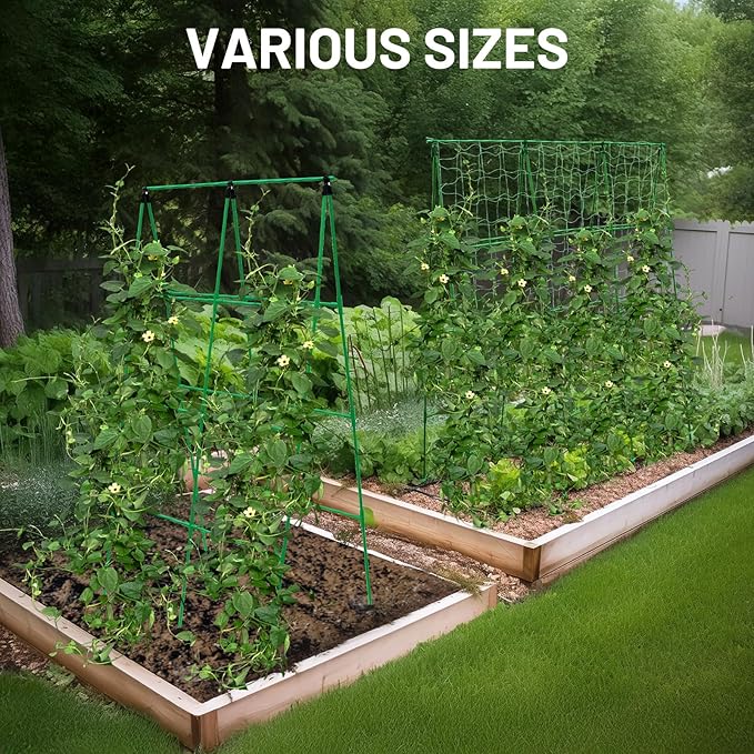 Large A-Frame Garden Trellis for Tomatoes, Cucumbers & Heavy Climbing Plants - Rust-Resistant, Heavy-Duty Steel, Perfect for Outdoor Gardens & Vertical Gardening(47" W x 63" H)