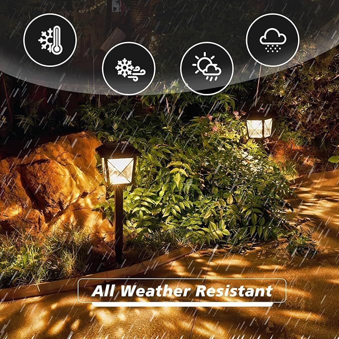 Large Rotating Solar Lights Outdoor Waterproof 2 Modes Twinkling Decorative Lights for Garden Yard Pathway Walkway Decorations Landscape Lighting. (Set of 4)