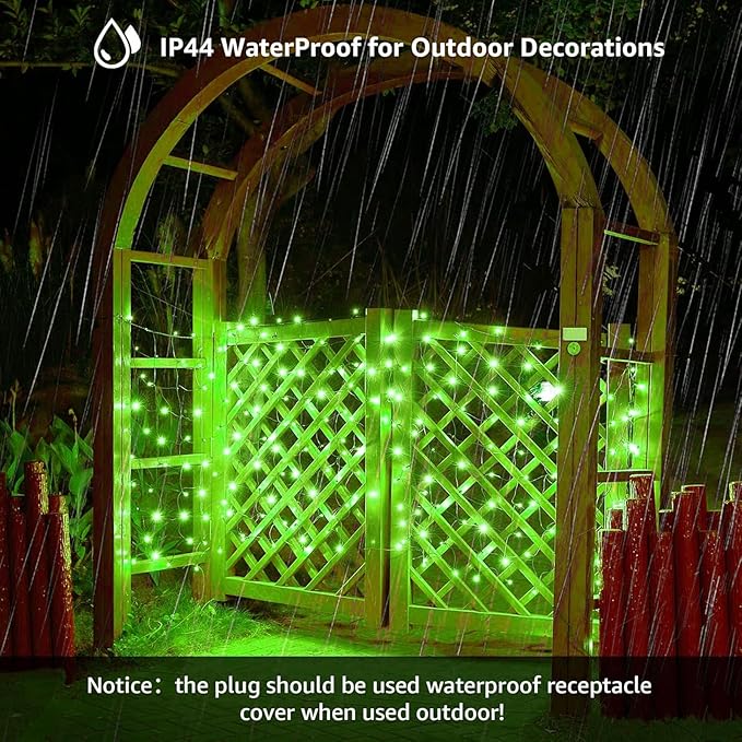 Led Christmas Net Lights Outdoor Christmas Decorations 120Led 6Ftx4Ft Connectable Waterptoof Mesh Net Lights for Trees Bushes Wedding Garden Outdoor Christmas Decorations (Green)