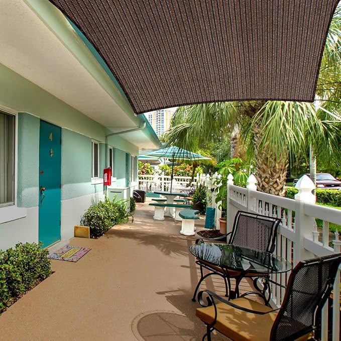 Eden's Decor Straight Flat-Edged Sun Shade Sail Rectangular 4' x 10' Brown UV-Blocking Outdoor Canopy Fabric Cloth Awning for Pergola Patio Garden Backyard Custom Size