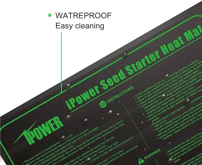 iPower 48" x 20" Waterproof Durable Seedling Heat Mat Warm Hydroponic Plant for Indoor Gardening Germination Starting, 2 Pack