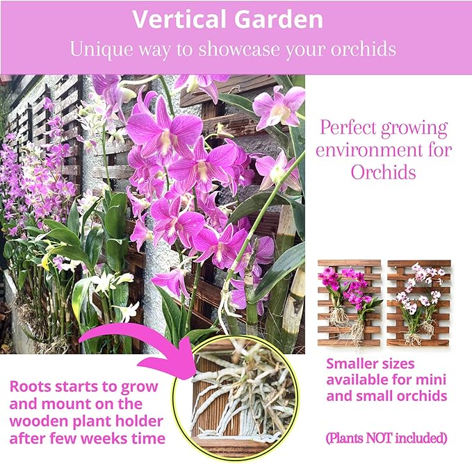 ShopLaLa Wall Planter for Climbing Plants Outdoor - Wooden Hanging Living Vertical Garden Outdoor Indoor Plant Stand Large Tall Long Ladder Vinyl Plant Hanger for Hanging Flower Pots 59" (150cm)