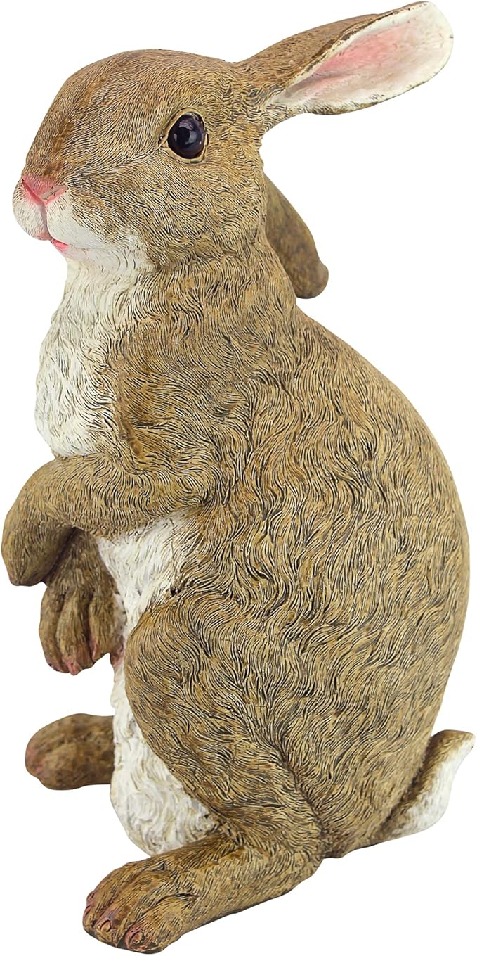 Design Toscano QM200681 Hopper the Bunny Standing Rabbit Indoor/Outdoor Garden Statue, 6 Inches Wide, 11 Inches Tall, Handcast Polyresin, Full Color Finish