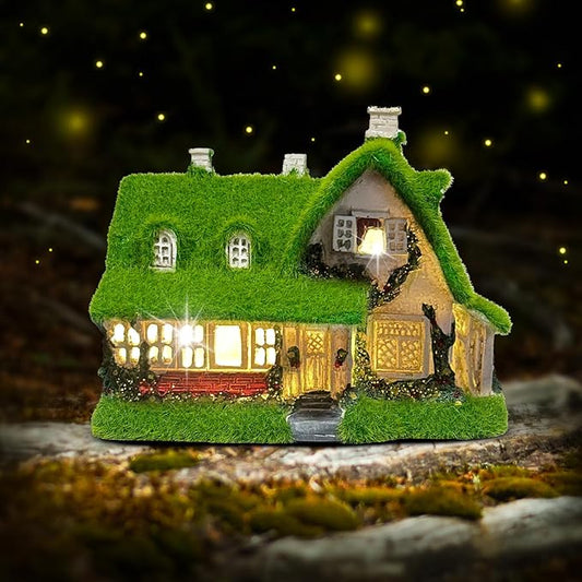Solar Garden Outdoor Statue Light - Fairy House Lawn Decoration for Patio, Balcony, and Yard - Unique Gift for Any Occasion