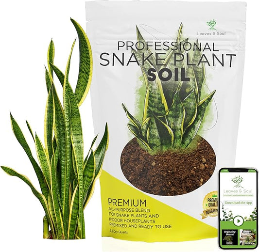 Professional Snake Plant Soil | Large 2.2 Quarts Ready to Use for Snake Plants | Peat Moss, Coco Coir, Perlite, Dolomite | Made in USA