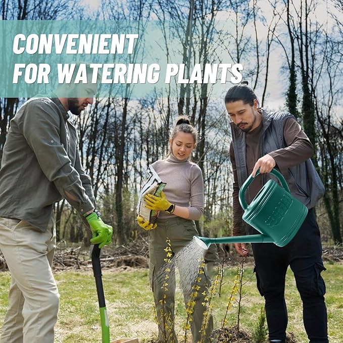 2 Gallon Watering Can, Outdoor Watering Can for Plants, Garden Water Can with Removable Long Spout and Stainless Steel Sprinkler Head, Large Water Can for Greenhouse (Dark Green, 2 Gallon)