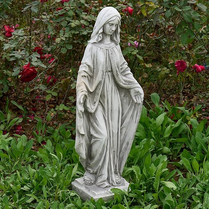 Virgin Mary Statue, Outdoor Garden Religious Decorations, Outdoor Mother Mary Statue, Garden Sculptures & Statues for Home Yard Patio Lawn Deck Hallway