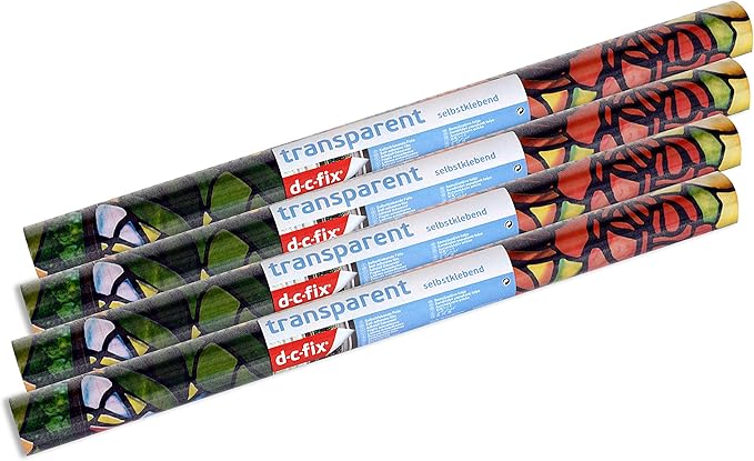 d-c-fix 346-0431-4PK Self-Adhesive Privacy Glass Window Film, Venetian Garden, 17" x 78" Roll, 4-Pack