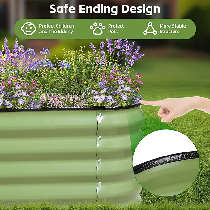 GoCampDriect 6IN1 Raised Garden Bed - 8x3x1ft Galvanized Raised Garden Boxes Outdoor Corrosion Resistant | Variable Shape 9x2x1ft Metal Raised Garden Beds for Planting Vegetable, Fruits,Flower