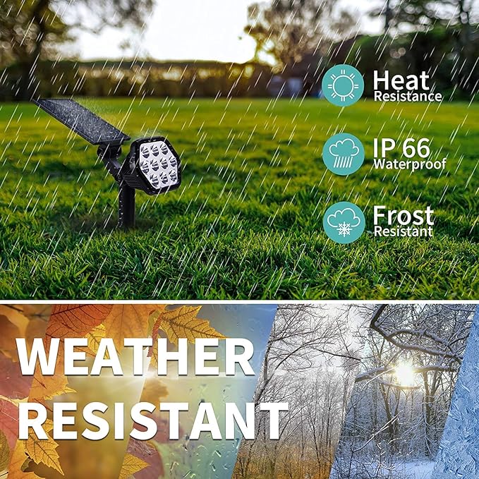 Nekteck Solar Lights Outdoor,10 LED Landscape Spotlights Powered Wall Lights 2-in-1 Wireless Adjustable Security Decoration Lighting for Yard Garden Walkway Porch Pool Driveway (10 Pack, Warm White)