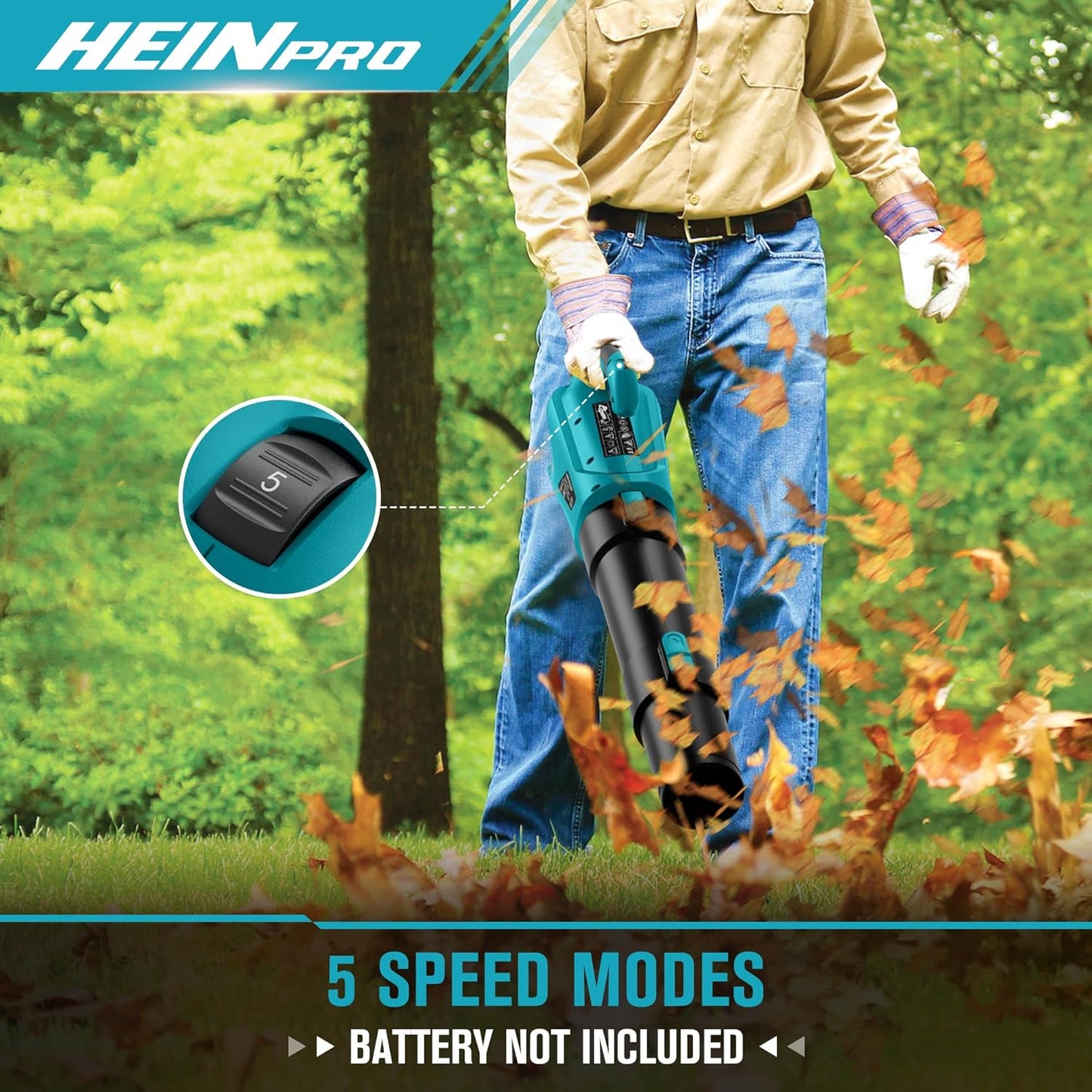 Cordless Leaf Blower Up to 500CFM Compatible with Makita 18V Battery (Tool Only), Electric Leaf Blower Cordless with 5 Speed Modes, Handheld Battery Powered Leaf Blowers for Lawn Care