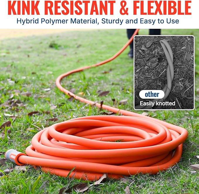 YAMATIC Heavy Duty Garden Hose 5/8 in x 30 ft with Swivel Fitting, Super Flexible Water Hose, All-weather, Lightweight, Burst 600 PSI