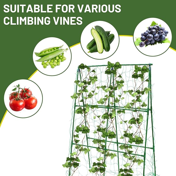 Compact A-Frame Plant Trellis for Peas, Beans & Small Climbing Plants - Rust-Resistant, Easy to Assemble, Lightweight Steel, Ideal for Raised Beds & Container Gardens(31" W x 47" H)