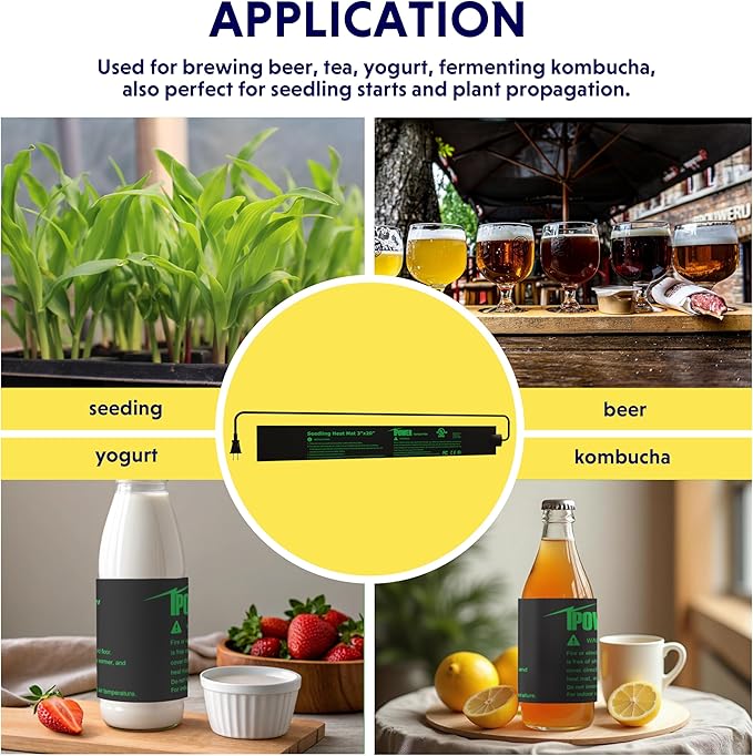 iPower Durable Seedling Heat Mat Warm 3" x 20" Hydroponic Heating Pad Waterproof for Seed Starting Greenhouse and Germination