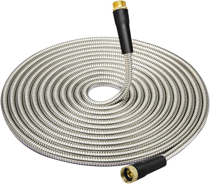 Water Hoses 12 feet – 3/4'' Fittings, Flexible Garden Hoses for Garden Watering, Outdoor Cleaning, House Cleaning, Car Washing, Swimming Pool, Camping, Agricultural Irrigation, Dog Bathing