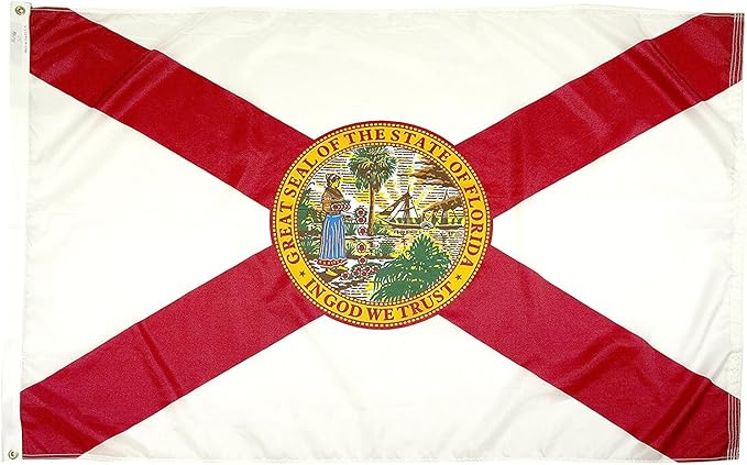 FlagSource Florida Nylon State Flag, Made in USA, 6x10'