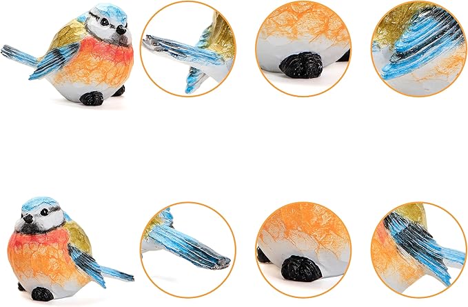 Bird Statue for Garden Decoration,A Set of 2 Pieces Garden Sculptures & Statues,Animal Bird Figurine for Outdoor Yard Porch Lawn Patio Shelf Bookshelf Decor,Small Bird Ornament