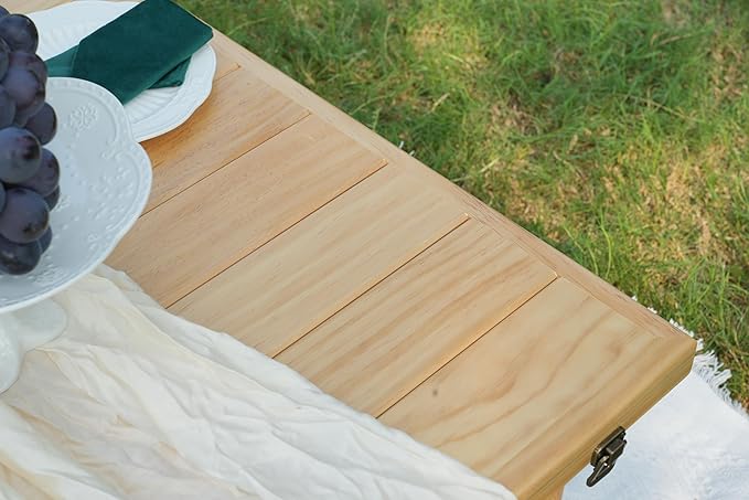 Double Height Picnic Table 30×30 Folded 60×30 Unfolded 200 lbs Load-Bearing Bohemian Style