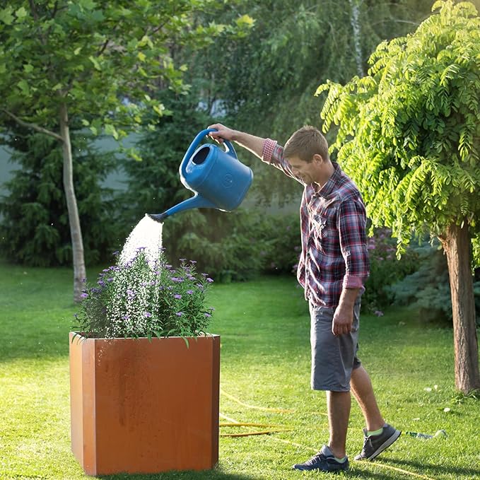 Corten Steel Planter Box-26"x26"x26"-Large Square Planter Matel -Outdoor Indoor- Heavy Duty Rustic Tall Planter Flower Pot Commercial Residential for Patio Porch Deck Home Backyard