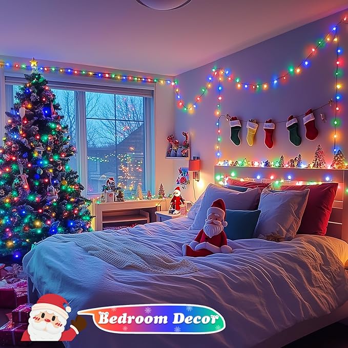 JMEXSUSS 500 LED Christmas String Lights Outdoor, 173ft 8 Modes Multicolor Christmas Lights Plug in, Waterproof Green Wire LED Christmas Tree Lights for Indoor Tree Xmas Decor