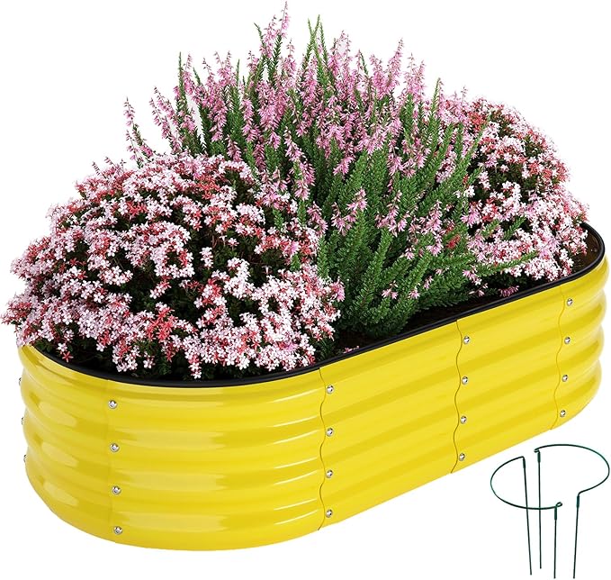 Raised Garden Bed for Gardening Garden Raised Planter Box Outdoor 4x2x1ft Galvanized Planter Raised Garden Bed