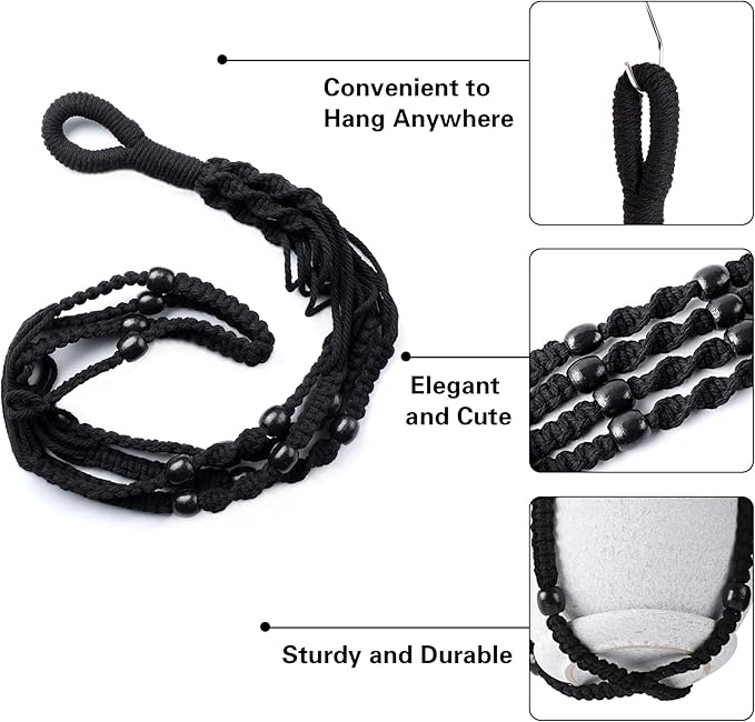 Augshy Macrame Hanging Planter, 2 Pack Hanging Planters for Indoor Plants Indoor Outdoor Decor Handmade Hanging Plant Holder(35 Inch)