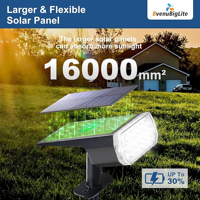 Solar Lights Outdoor Waterproof: IP65 Led Spot Light Decorations for Garden - 3 Lighting Modes Solar Powered for Yard - Dust to Dawn Landscape Lighting Patios Pathway Driveway 6PC White
