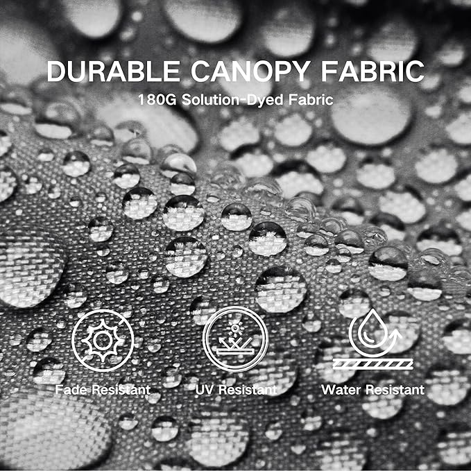 Kingdura 9ft 3-Tier Patio Umbrella, Outdoor Table Umbrella with Easy Crank & Tilt, 8 Reinforced Ribs, UV Protection for Deck, Pool, Market, Backyard (Grey)