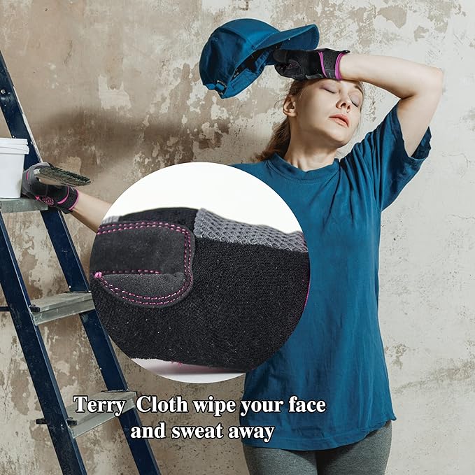 HANDLANDY Women Safety Work Gloves Utility Touch Screen Working Grip Glove for Yardwork Gardening Breathable Mechanic Gloves