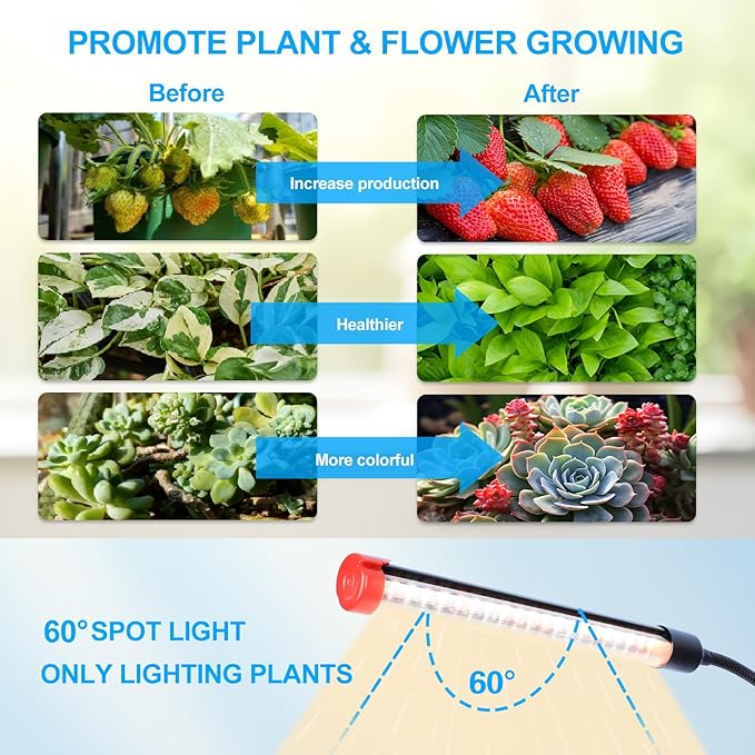 10-Head Grow Lights for Indoor Plants with Stand 90W, LED Plant Grow Light for Tall Houseplants, Bonsai Tree, Full Spectrum Growing Lamp with 4,8,12 Hr Timer, 24"-64" Adjustable Height